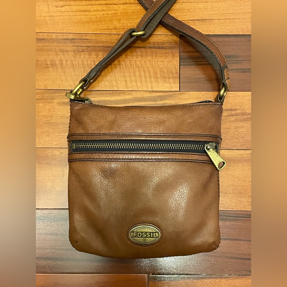 Fossil Crossbody Bag - Brown Leather